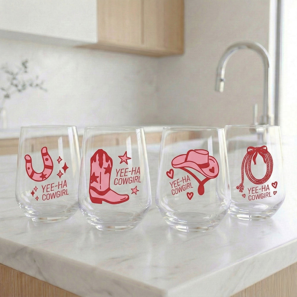 Ensemble de 4 verres à vin - Cowgirl