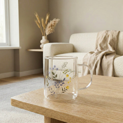 Glass mug - Wildflowers