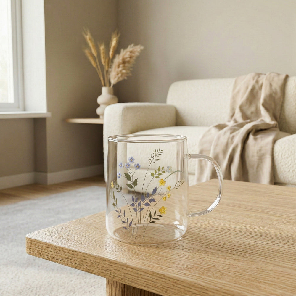 Glass mug - Wildflowers