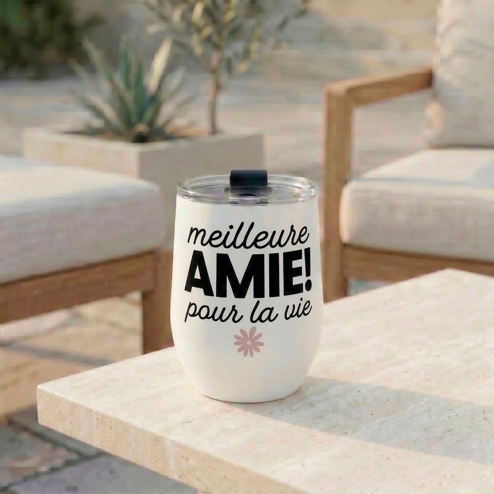 Stemless insulated wine glass - Friend for life
