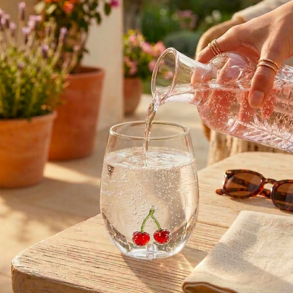Stemless wine glass - 3D Strawberry