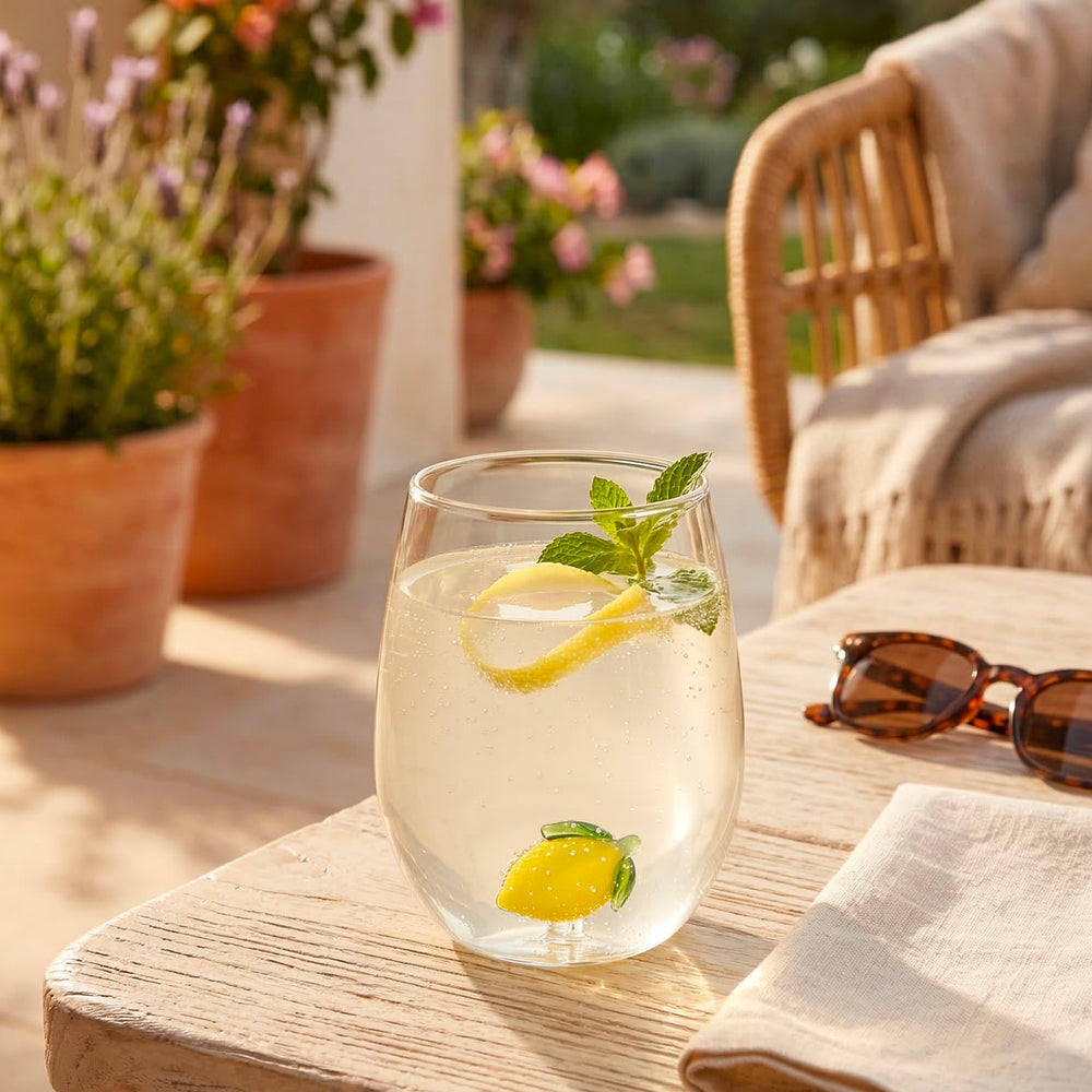 Stemless wine glass - 3D Lemon