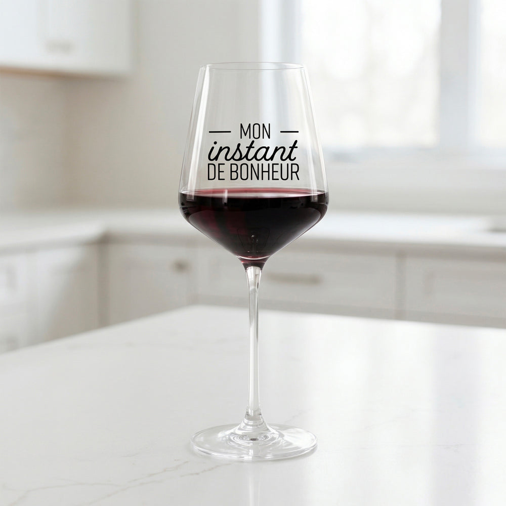 Verre à vin avec texte - Mon instant...