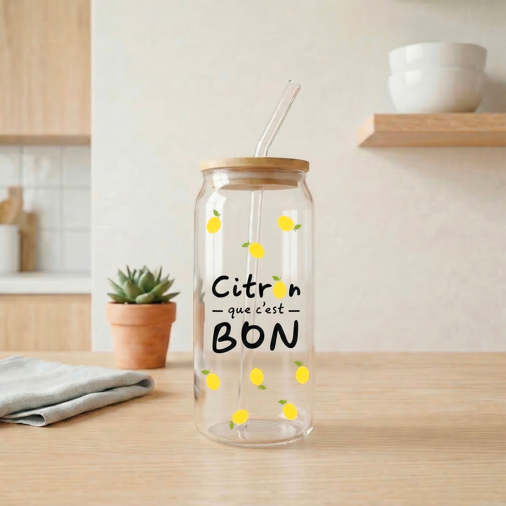 Glass with straw - Lemon