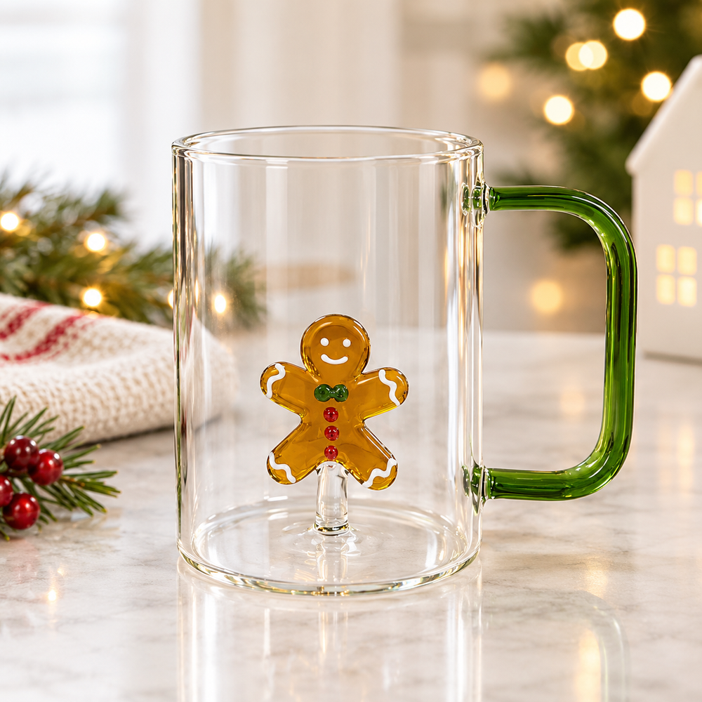 Glass mug - Gingerbread 3D