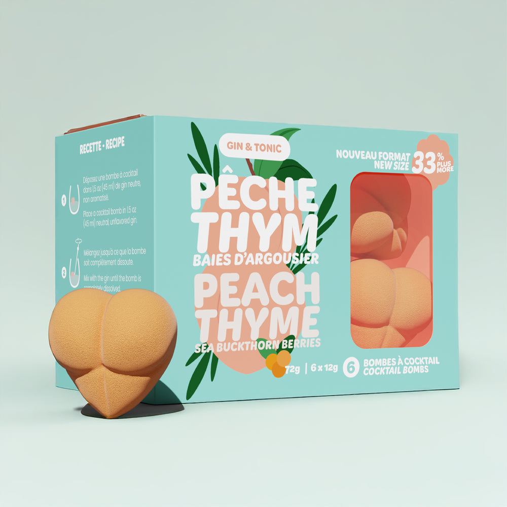 Gin tonic 3D - Pêche & thym