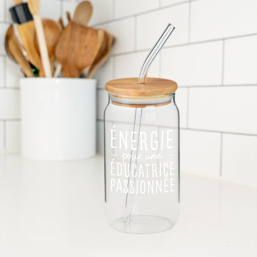 Verre avec paille & couvercle - Éducatrice