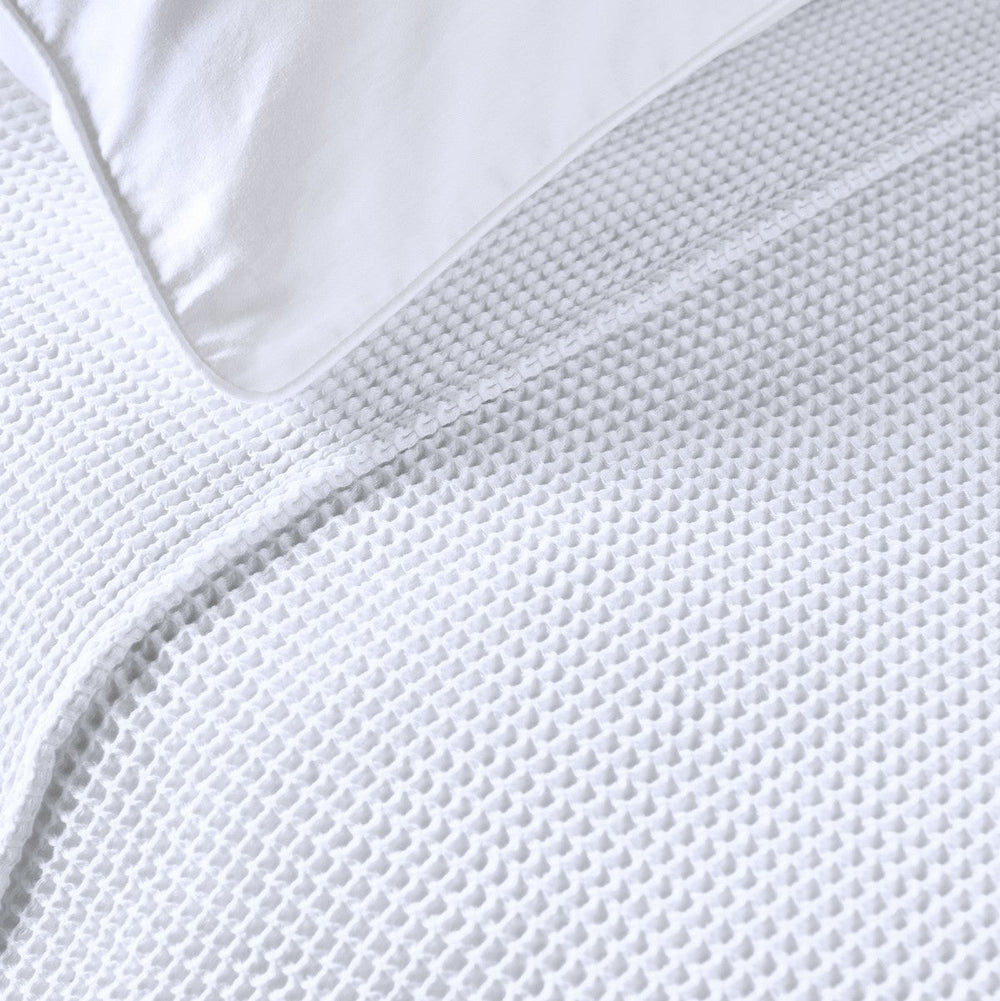 White waffle cotton throw - Celia