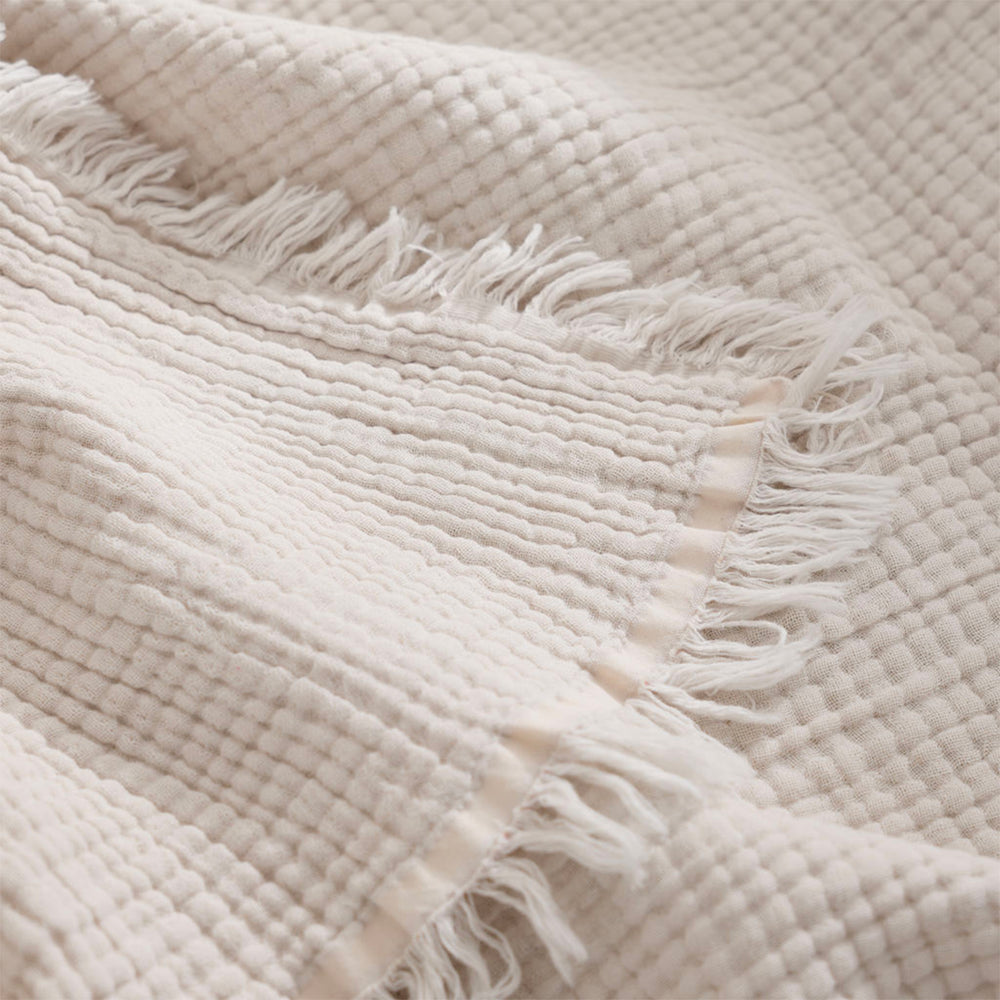 Gray white throw #32