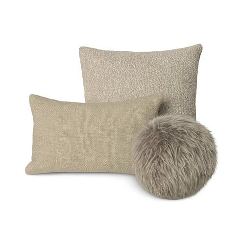 Set of 3 taupe cushions - Crush