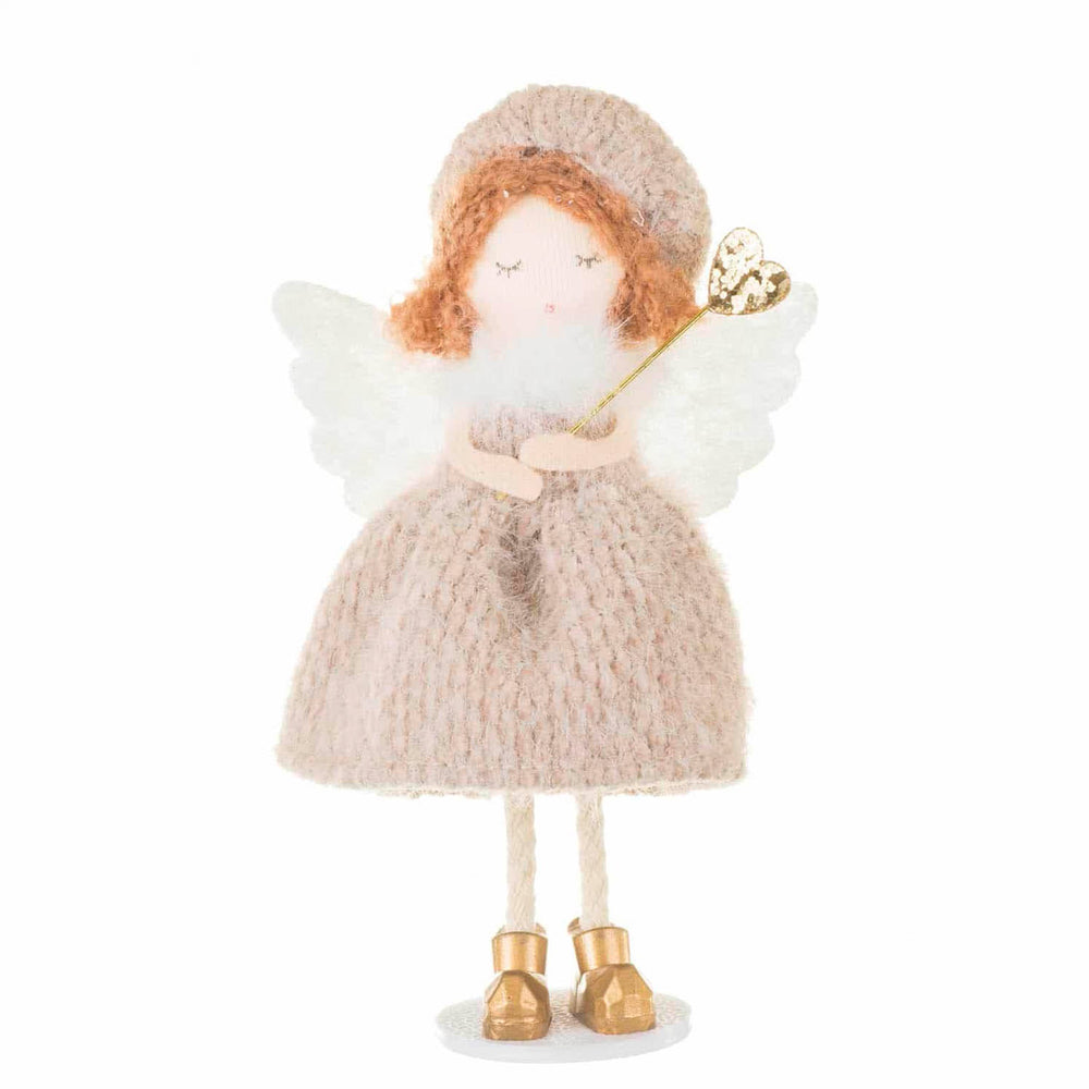 Fée en tricot beige