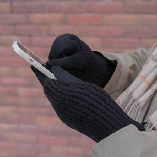 Gants noirs - Chauffe-poignets