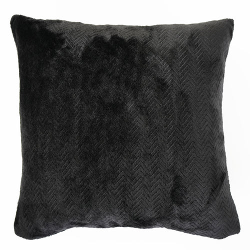 Microflannel cushion - Black chevrons
