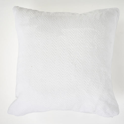 Microflannel cushion - White chevrons