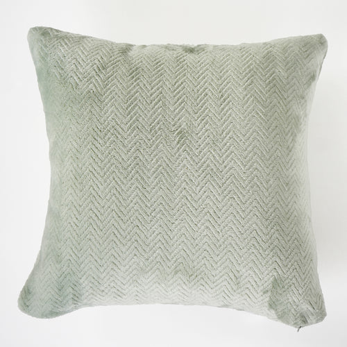 Microflannel cushion - sage green chevrons