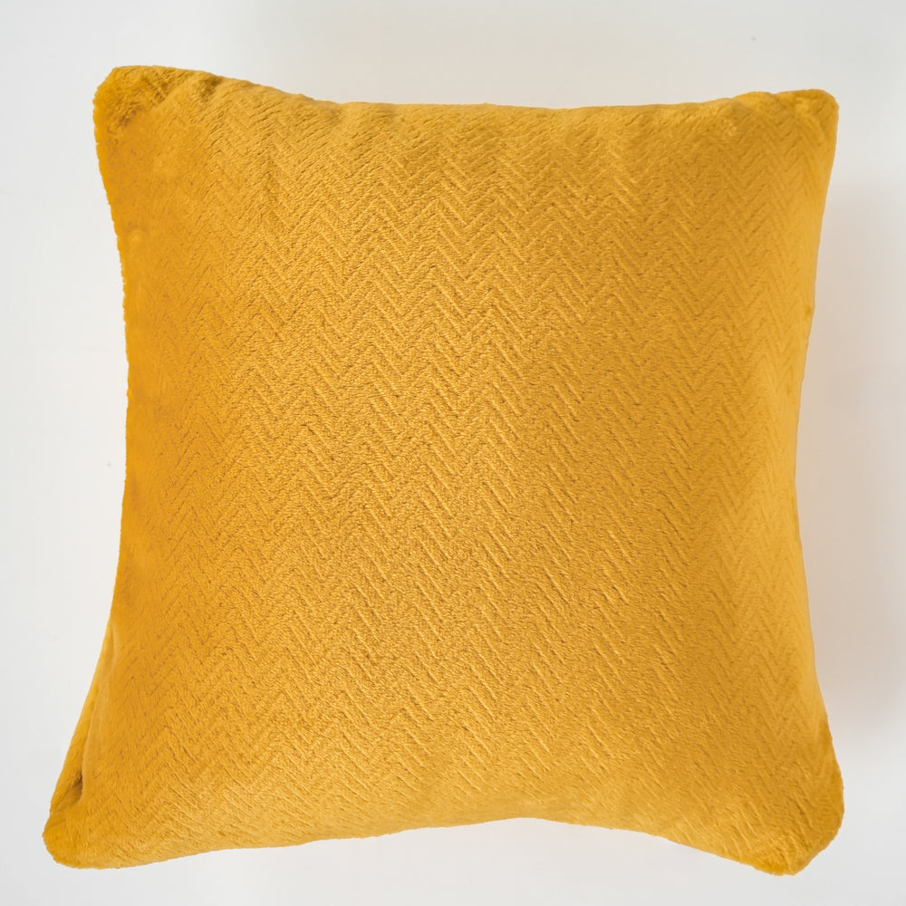 Coussin en microflanelle - Chevrons jaunes
