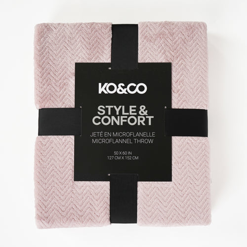 Microflannel throw - Pink chevrons