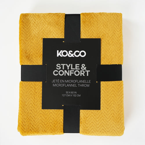 Microflannel Throw - Yellow chevrons