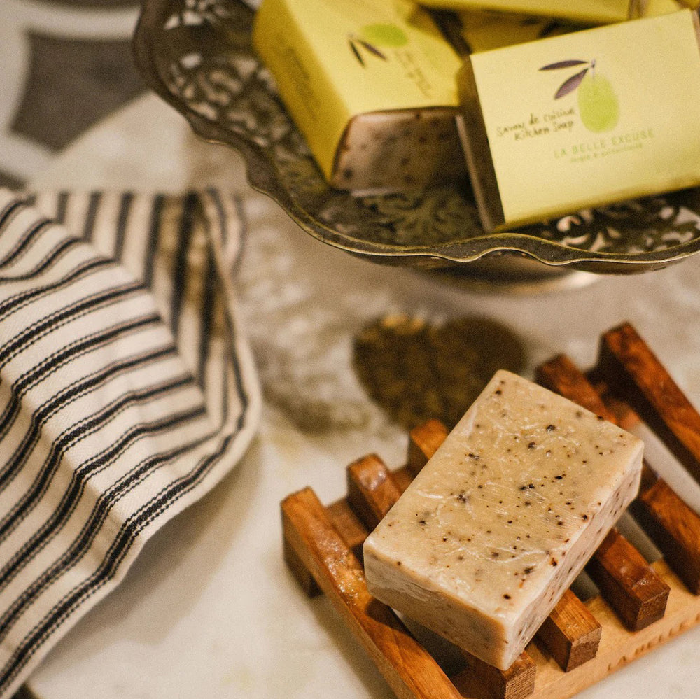 Small kitchen soap with rosemary, lemon & coffee