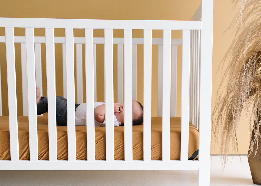 Crib fitted sheet - Camel
