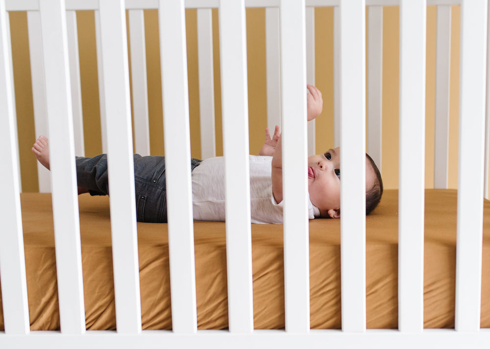 Crib fitted sheet - Camel