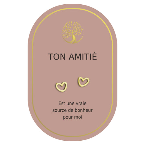 Boucles d'oreilles coeur or - Ton amitié