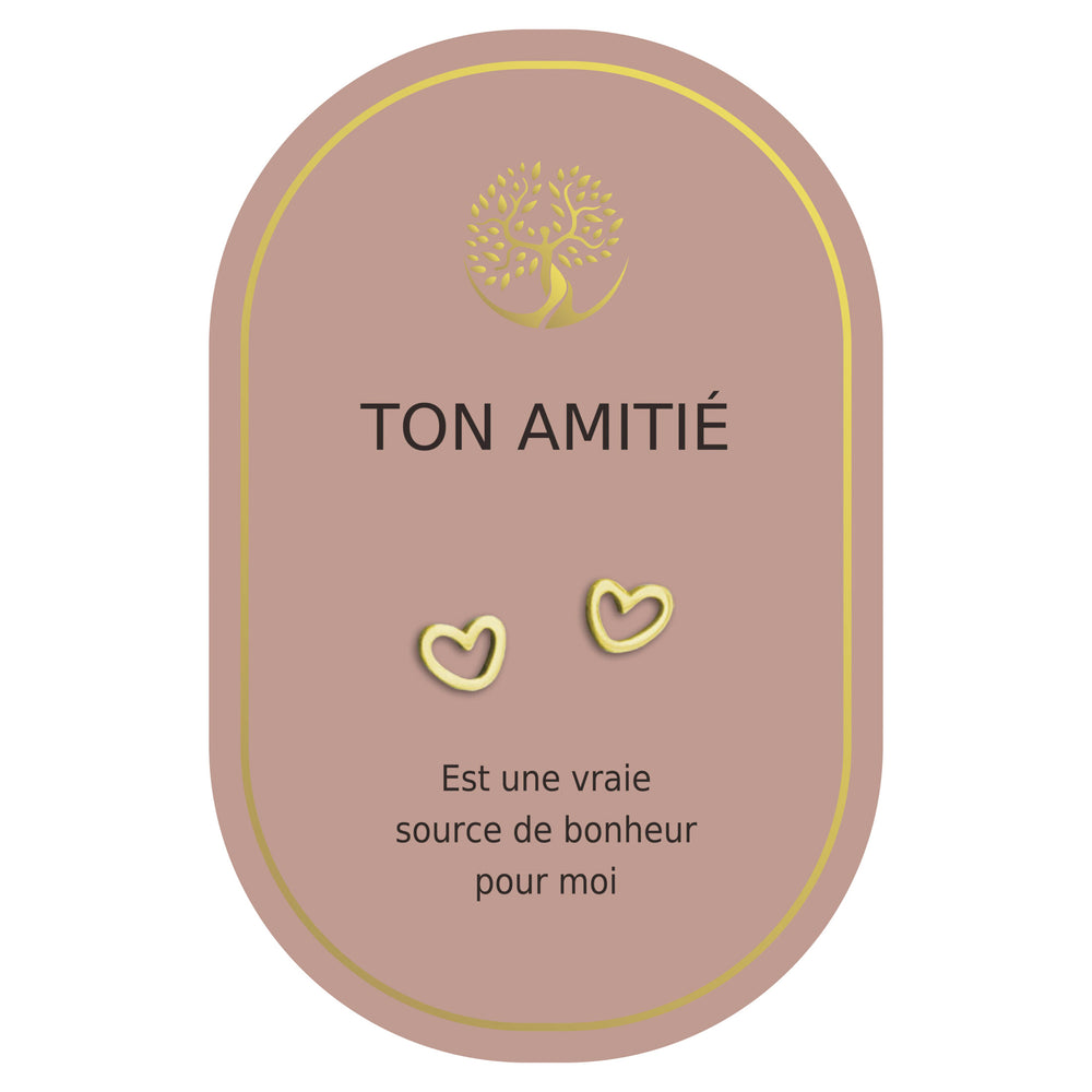 Boucles d'oreilles coeur or - Crois en toi