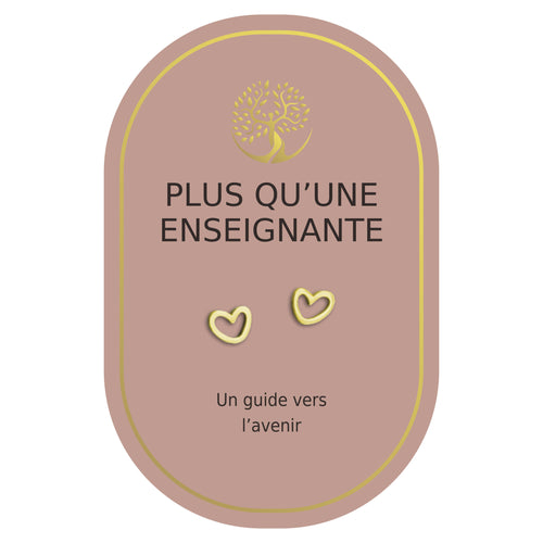 Boucles d'oreilles coeur or - Enseignante