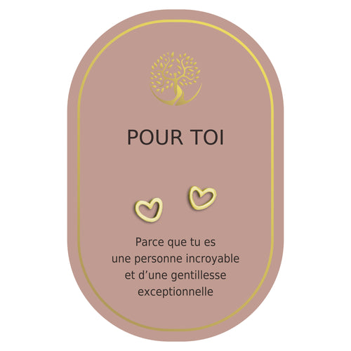Boucles d'oreilles coeur or - Pour toi