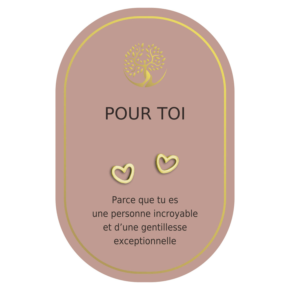 Boucles d'oreilles coeur or - Pour toi