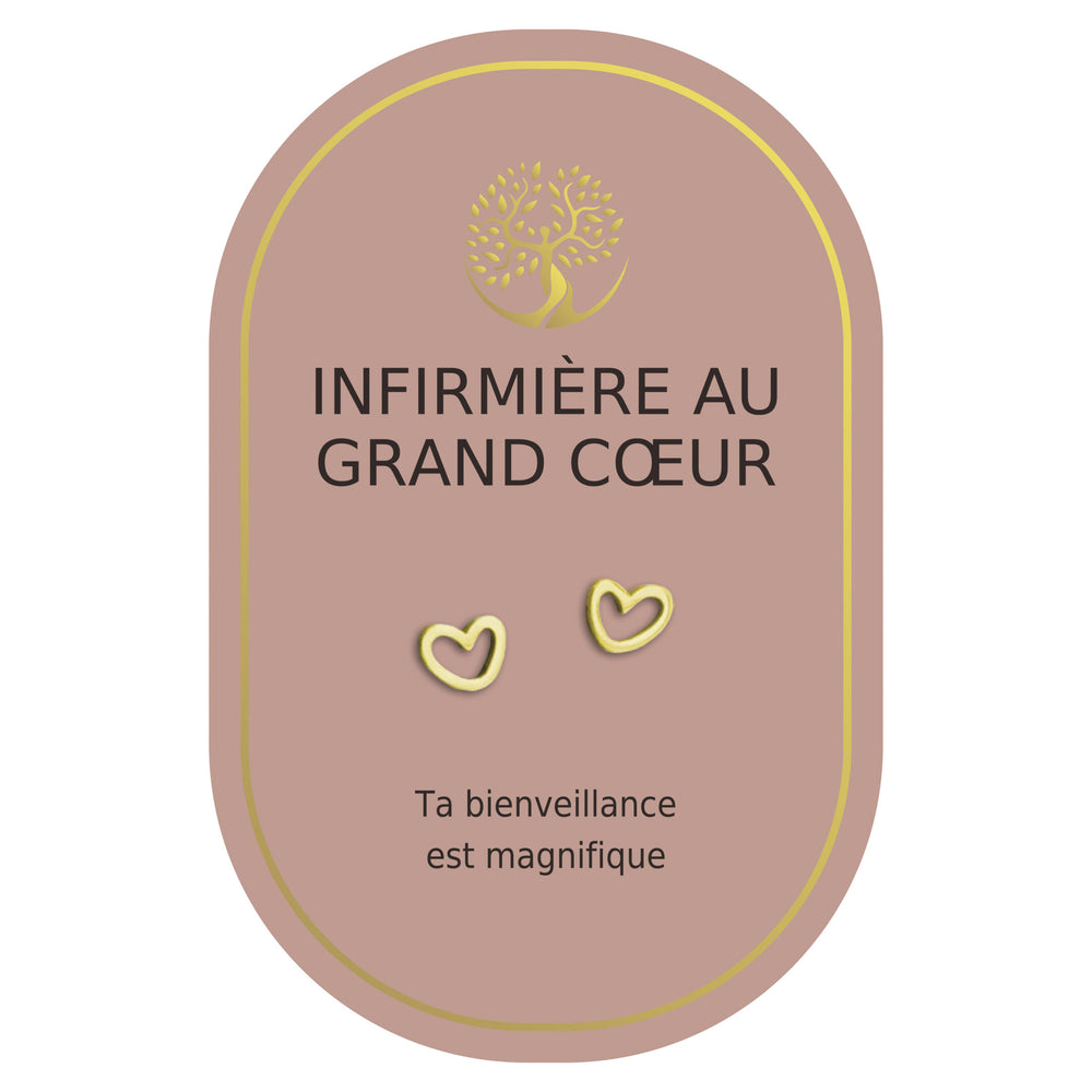 Boucles d'oreilles coeur or - Infirmière