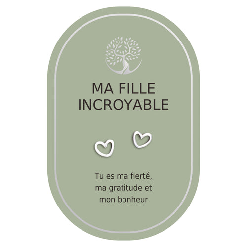 Boucles d'oreilles coeur argent - Fille incroyable