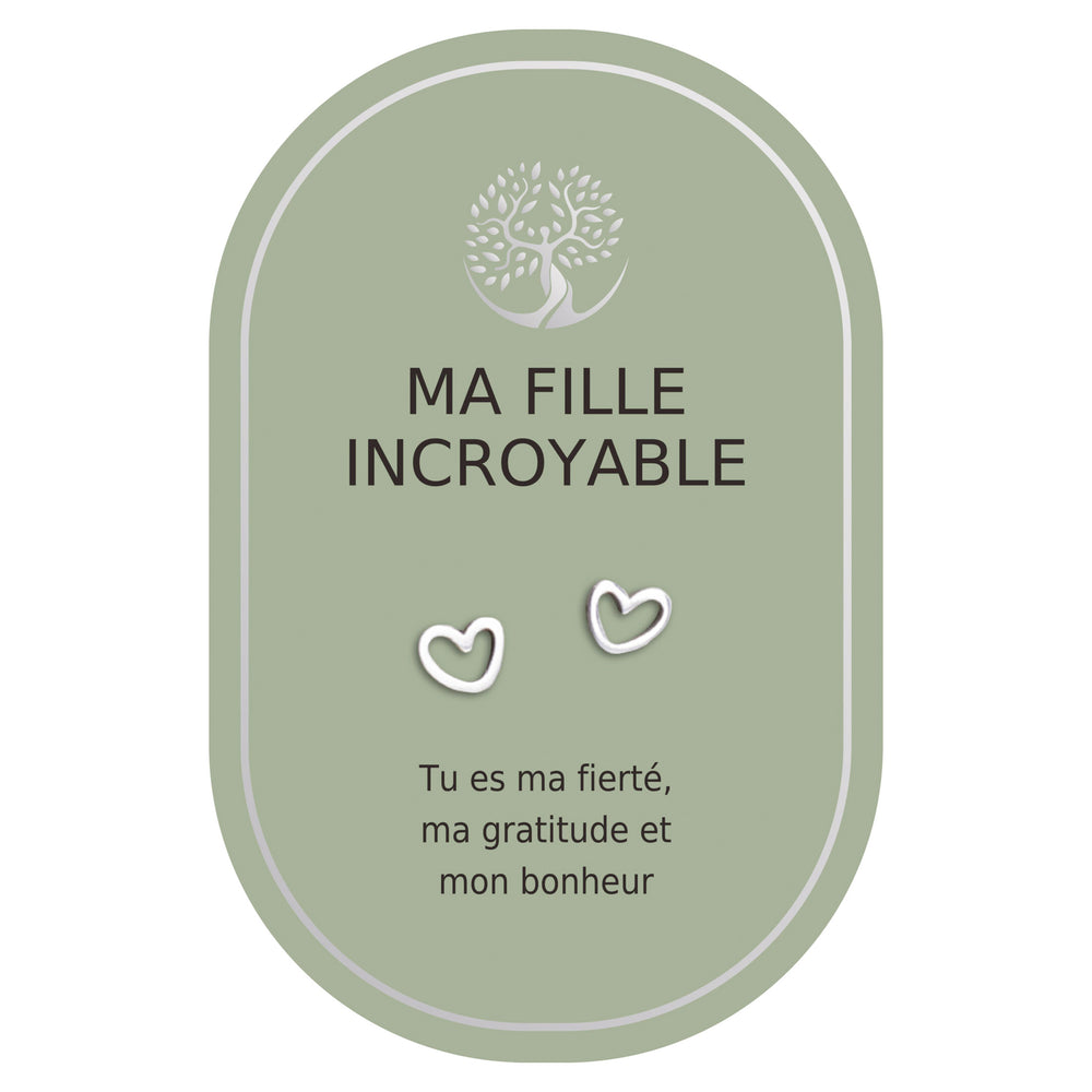 Boucles d'oreilles coeur argent - Fille incroyable