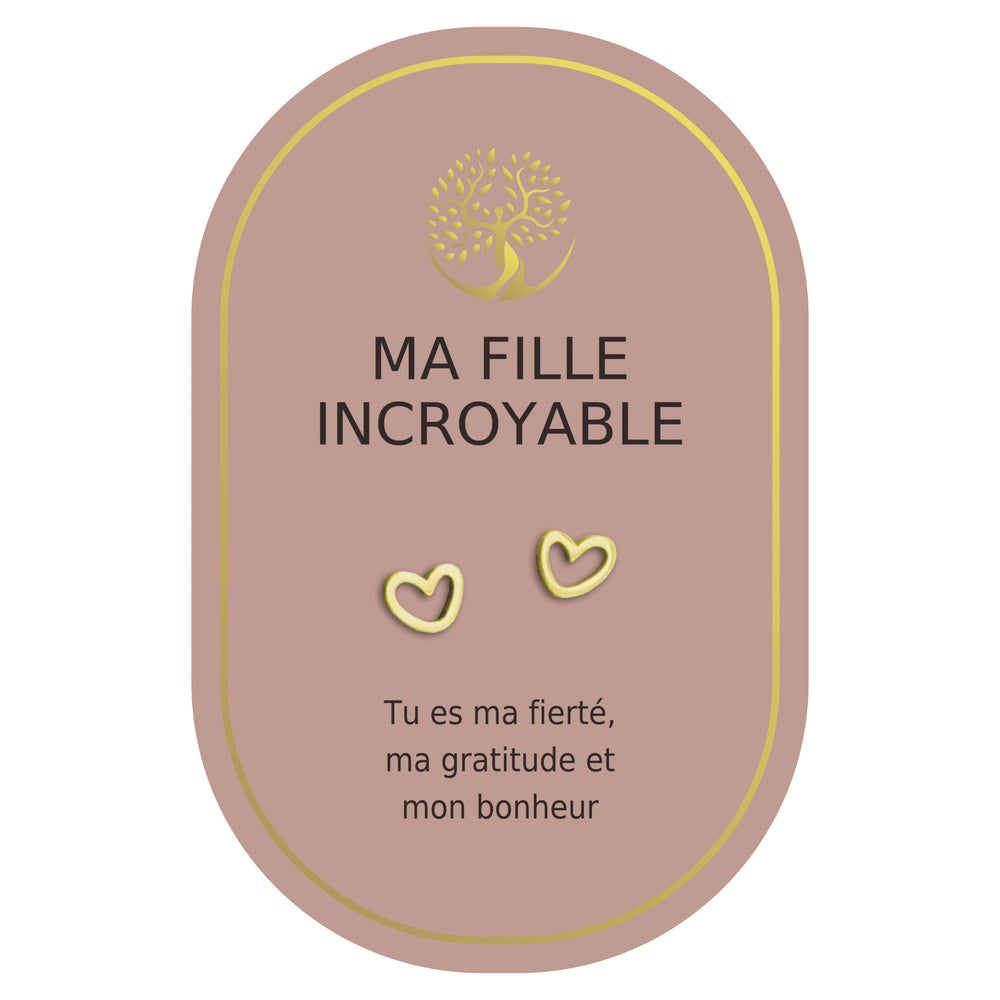 Boucles d'oreilles coeur or - Fille incroyable