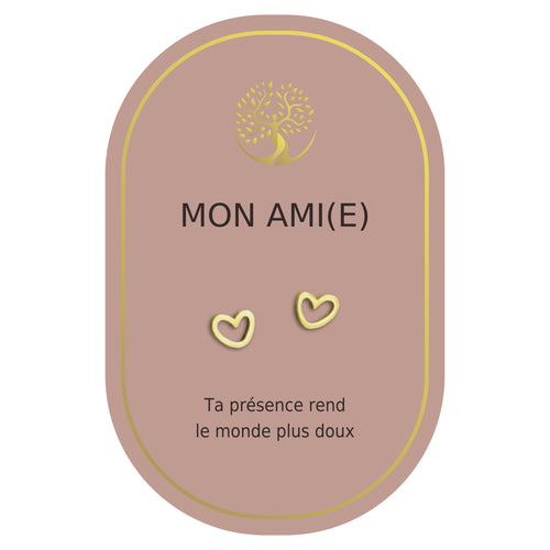 Boucles d'oreilles coeur or - Mon amie