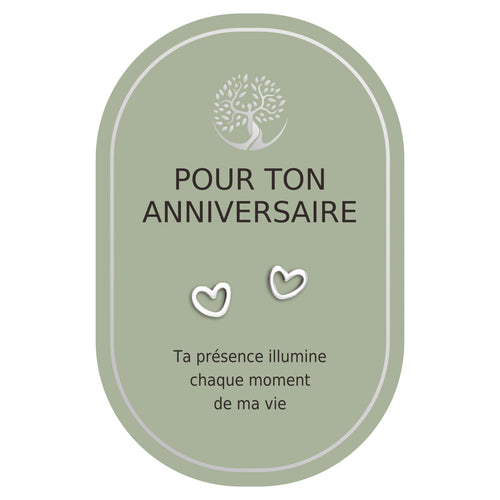 Boucles d'oreilles coeur argent - Anniversaire