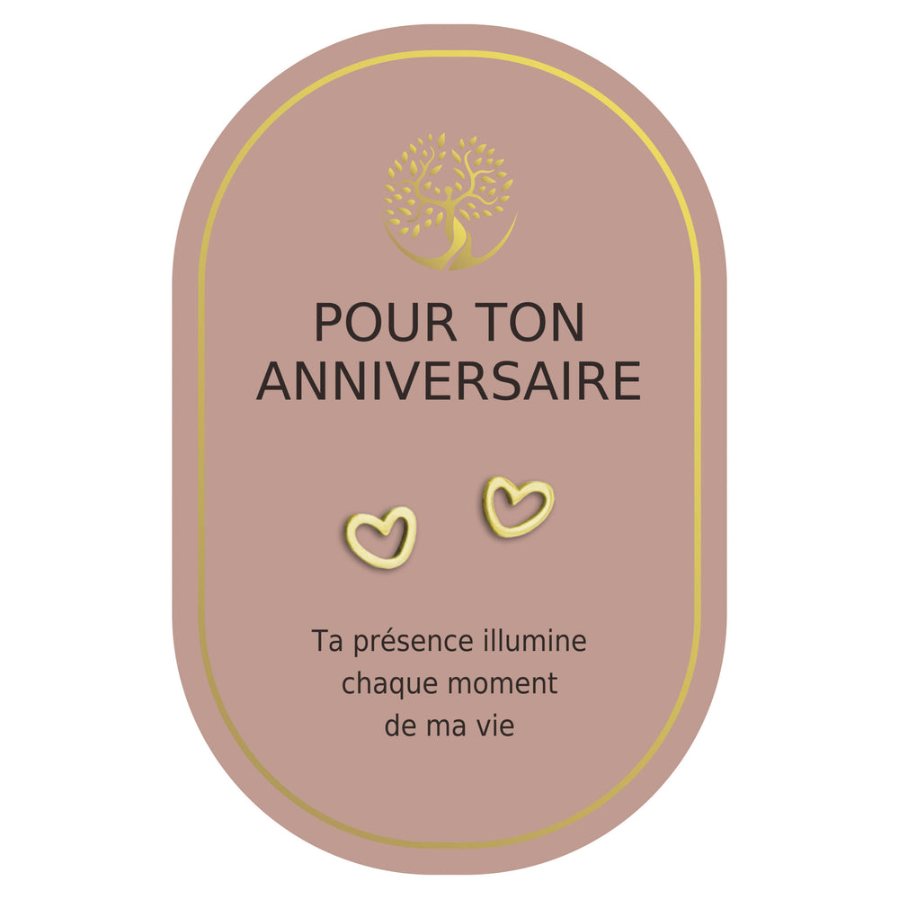 Boucles d'oreilles coeur or - Anniversaire