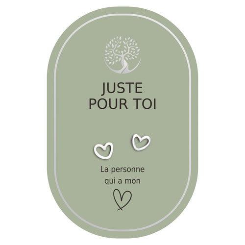 Boucles d'oreilles coeur argent - Juste pour toi