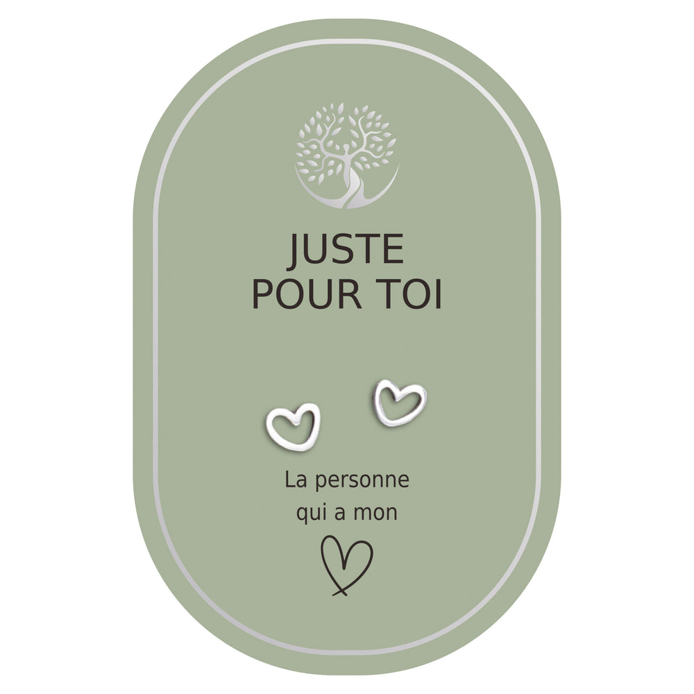 Boucles d'oreilles coeur argent - Juste pour toi