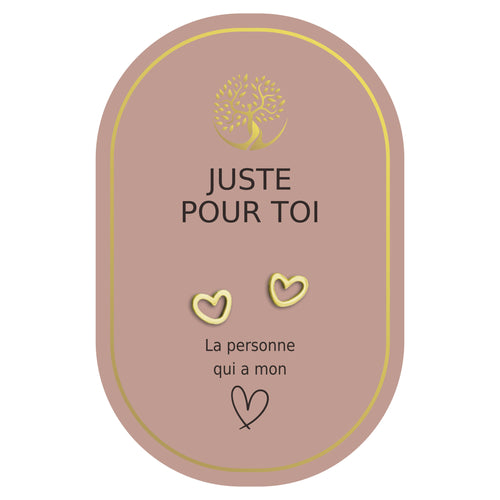 Boucles d'oreilles coeur or - Juste pour toi