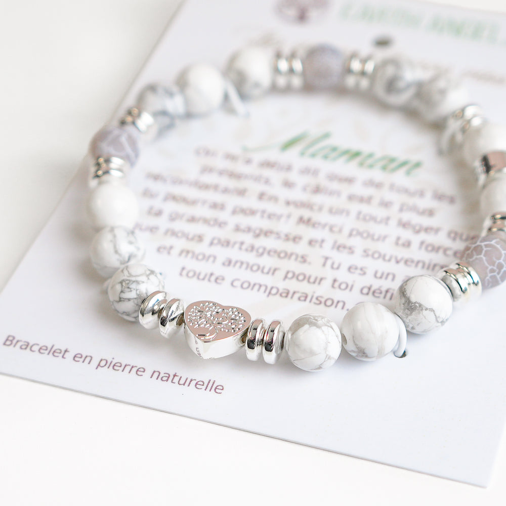 Bracelet message "Mom" - Gray