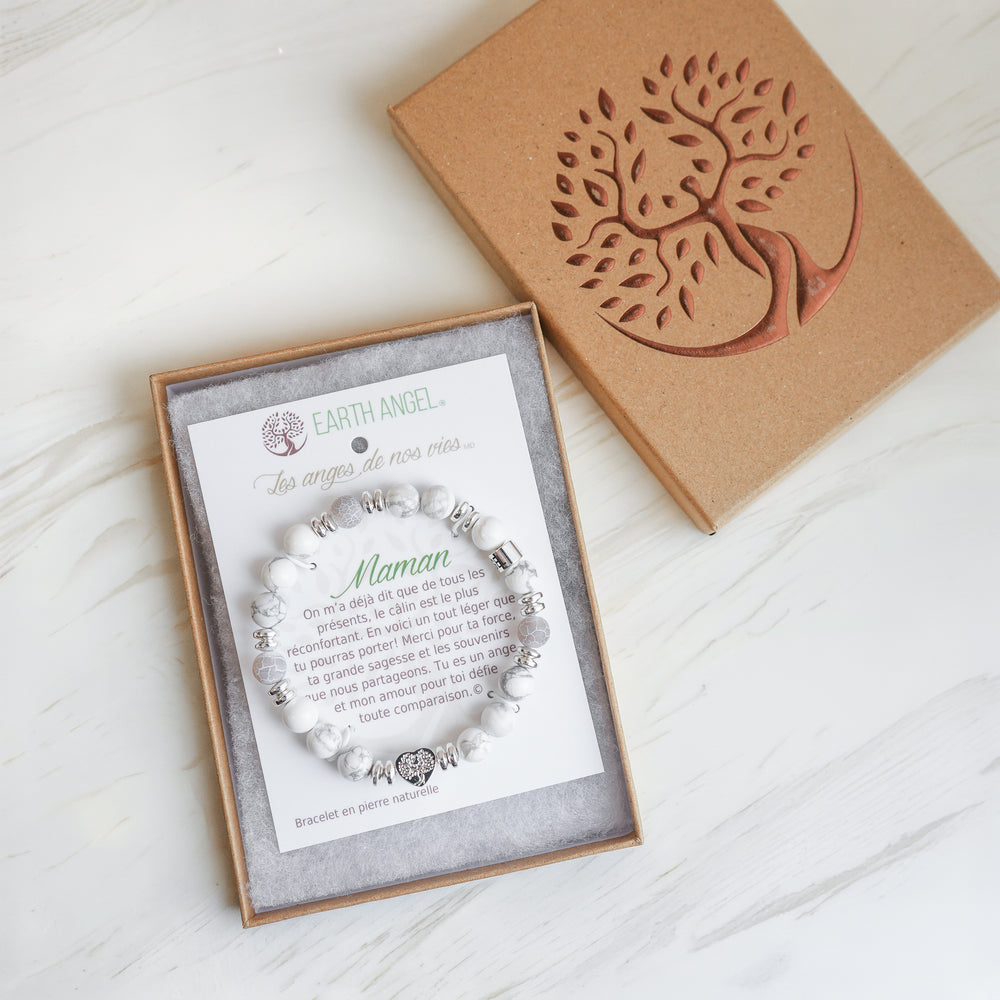 Bracelet message "Mom" - Gray