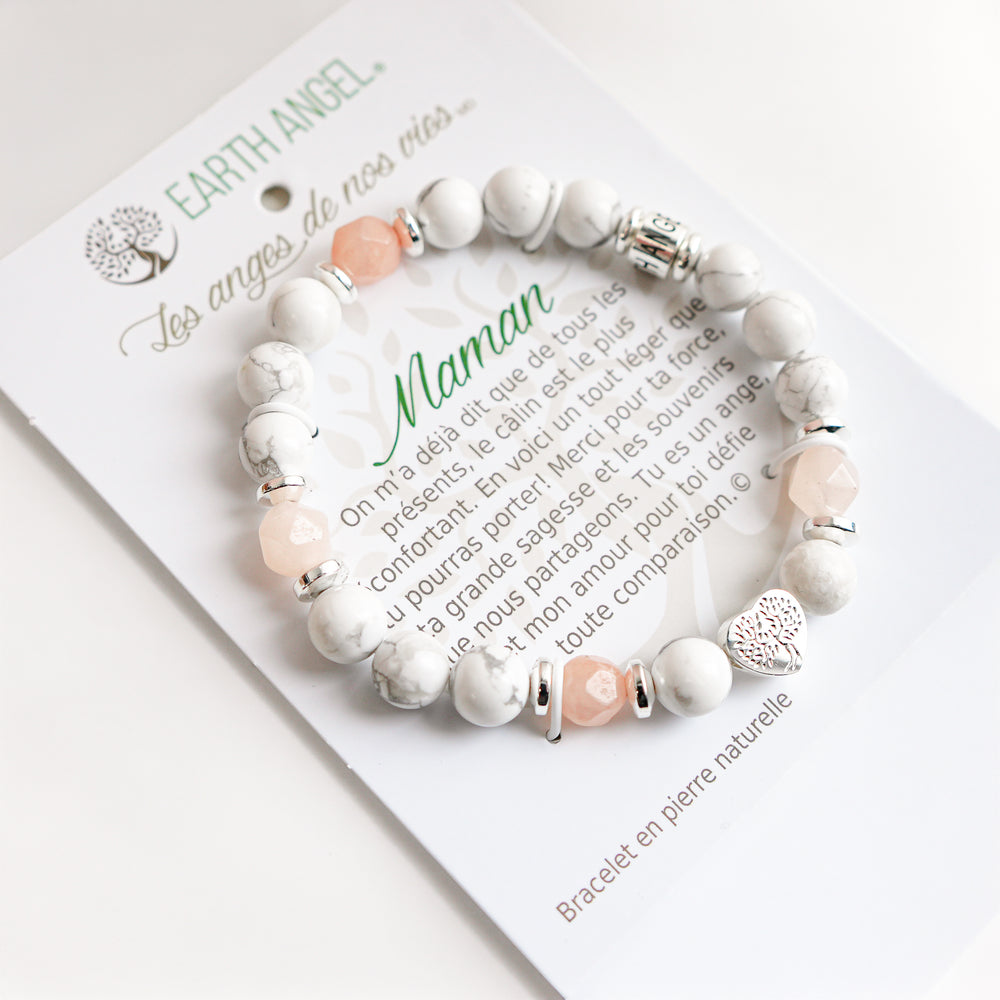 Bracelet message "Mom" - Pink