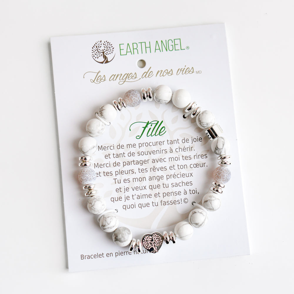 Bracelet message « Fille » - Gris