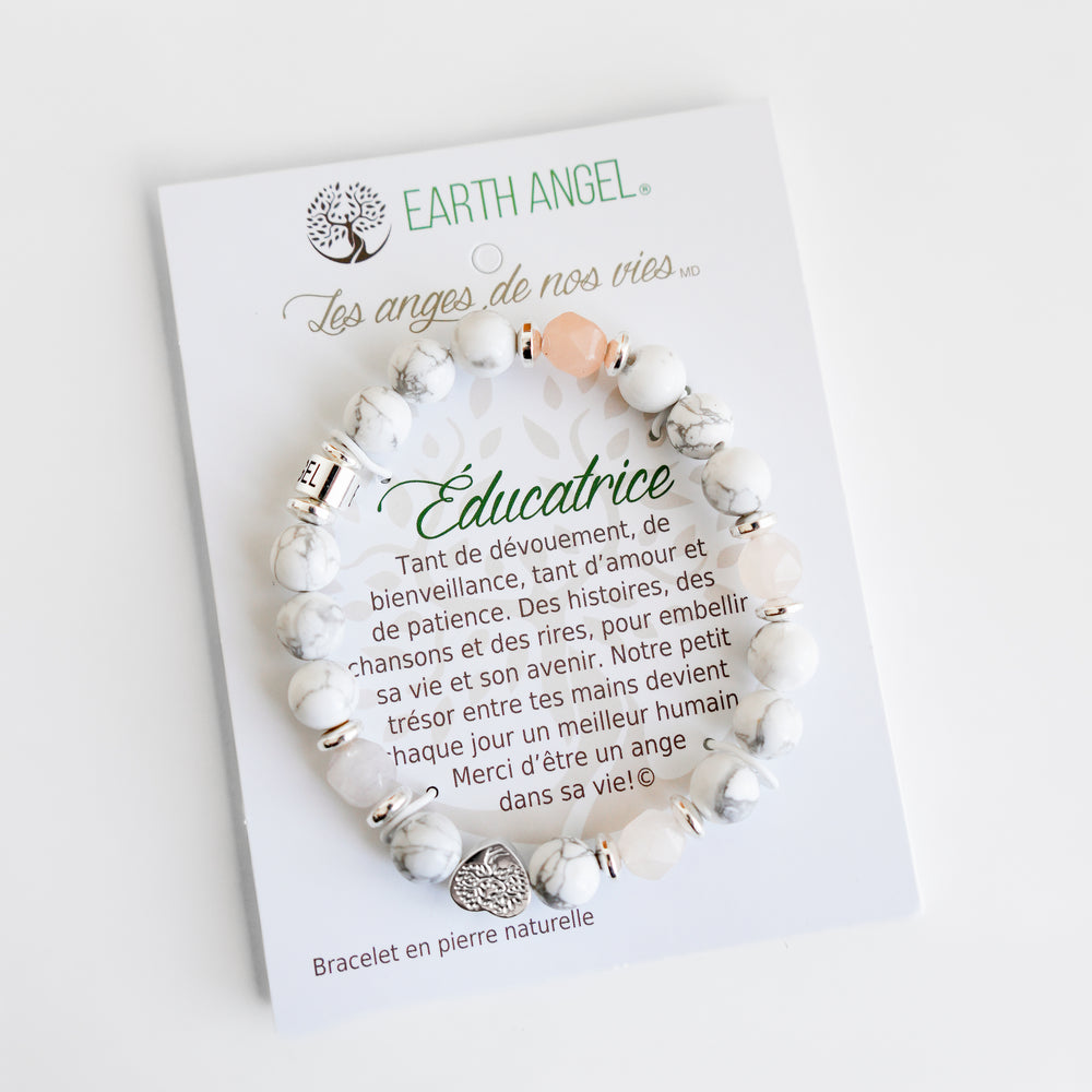 Bracelet message « Éducatrice » - Rose