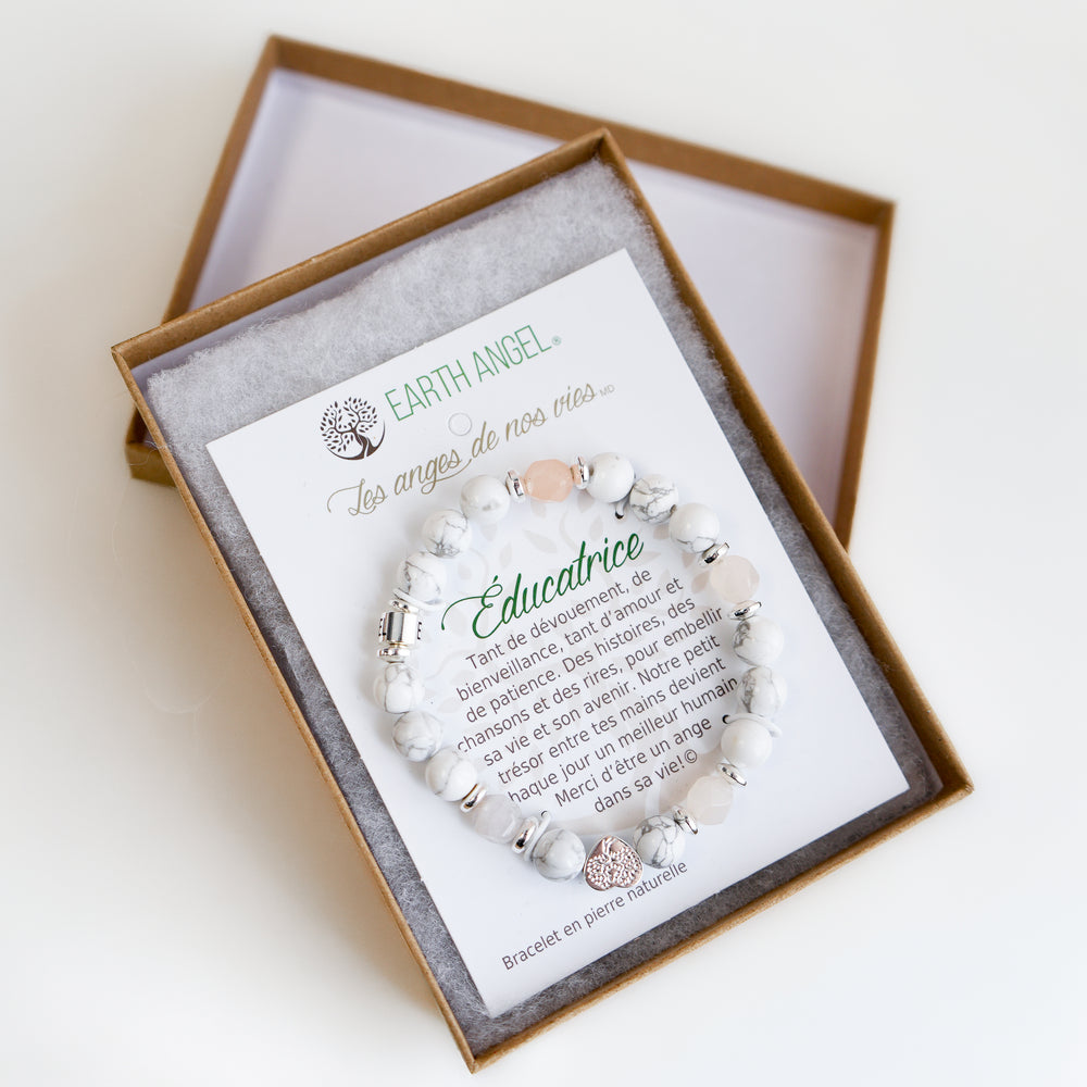 Bracelet message « Éducatrice » - Rose