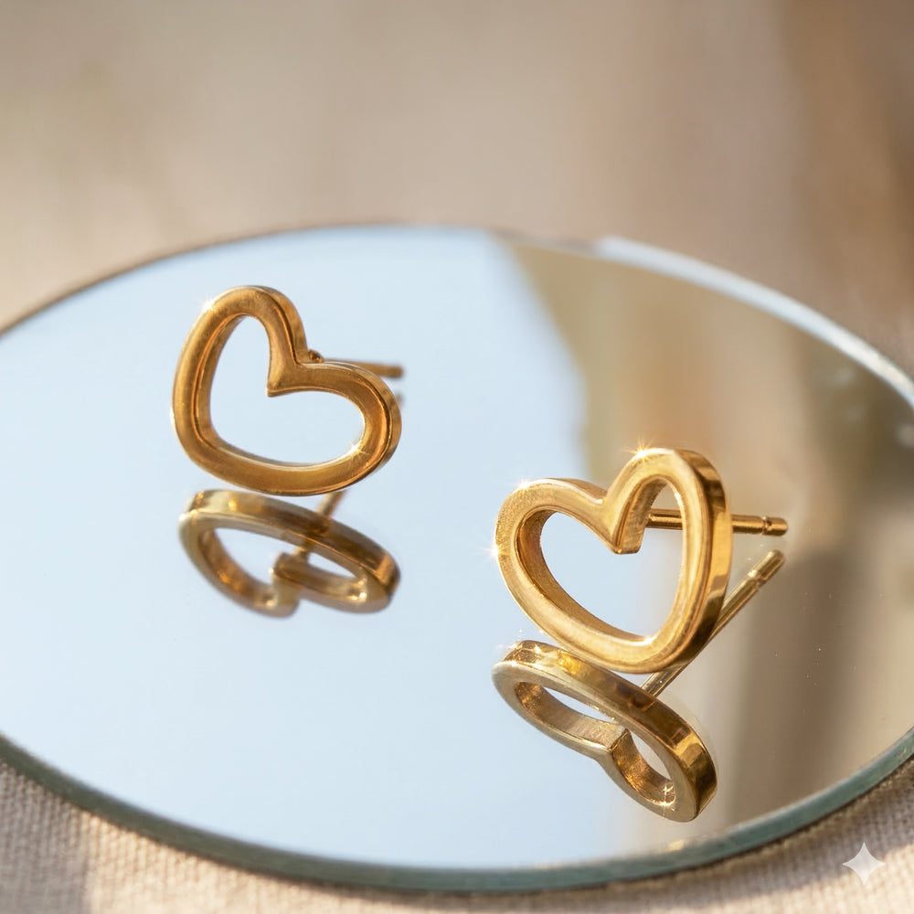 Boucles d'oreilles coeur or - Douce maman