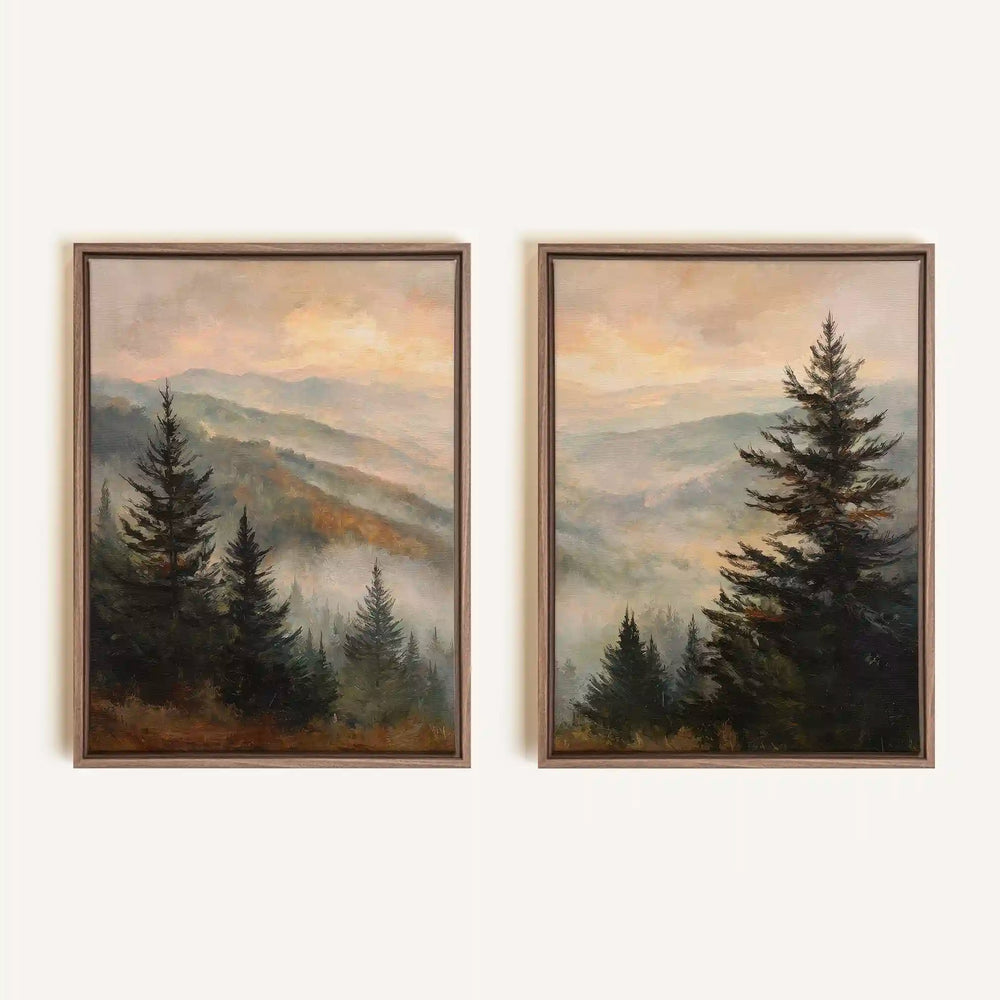Duo de toiles - Echoes in the mist - Brun