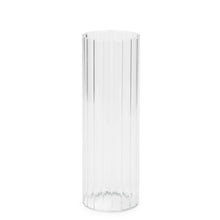 Clear striated vase