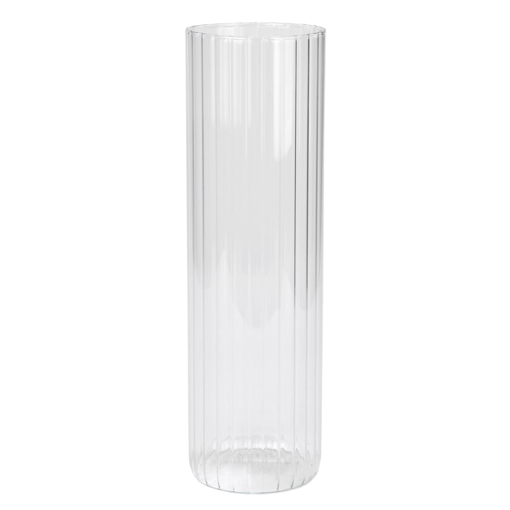 Vase clair à motif strié||Clear striated vase